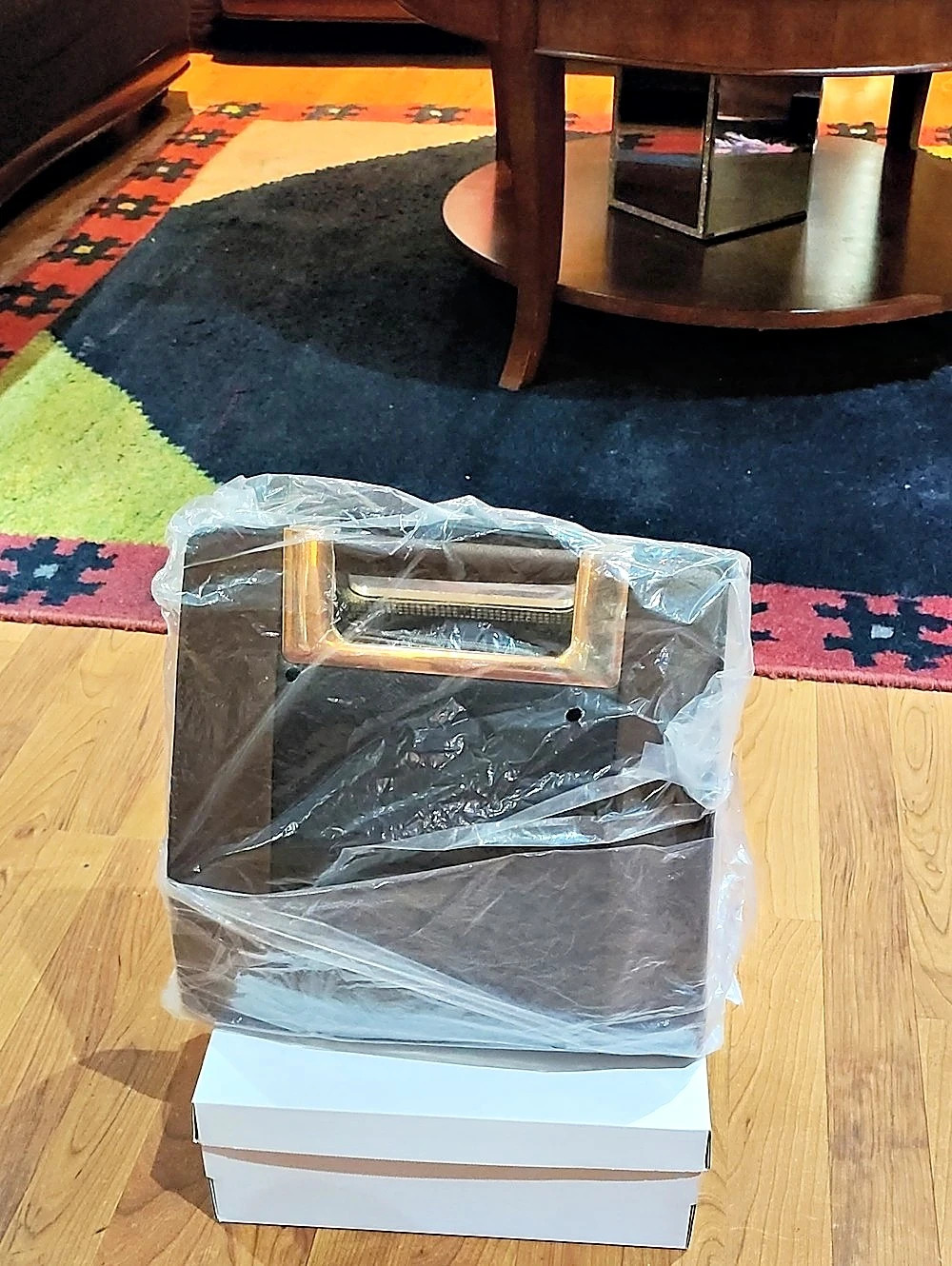 Structured Shoulder Bag in Brown & Black Like New